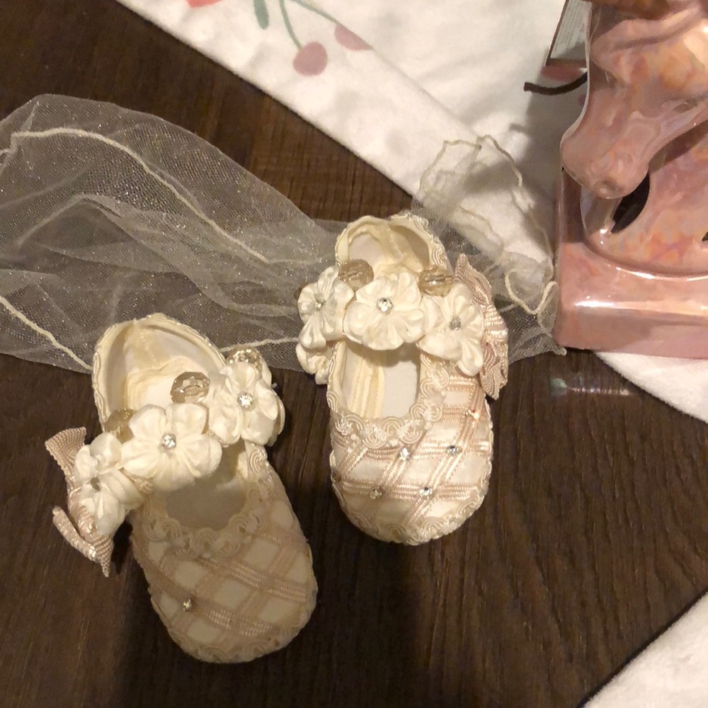 Christening baby shoes